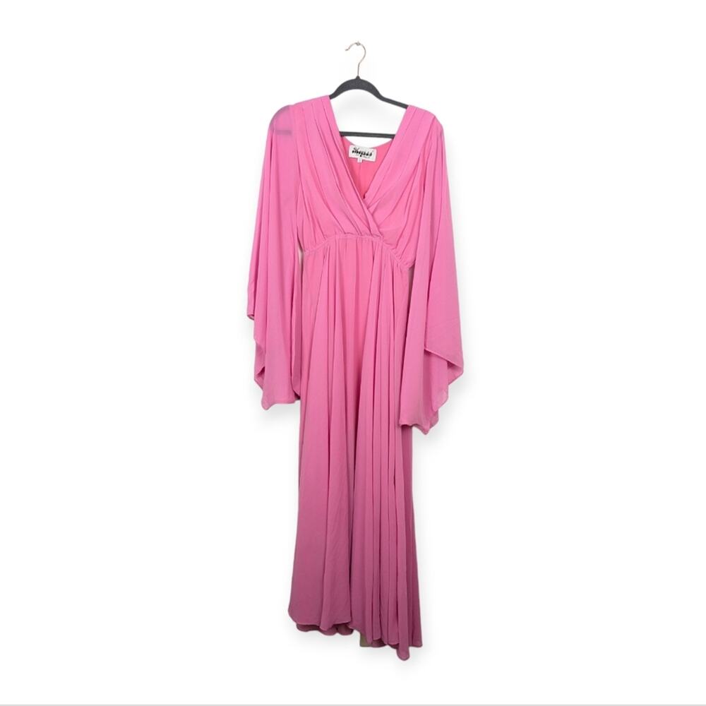 Meghan Los Angeles Pink Sunset Kimono Sleeve Midi Dress